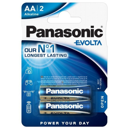 Baterija PANASONIC EVOLTA, LR6, AA, 2BP, 1 vnt