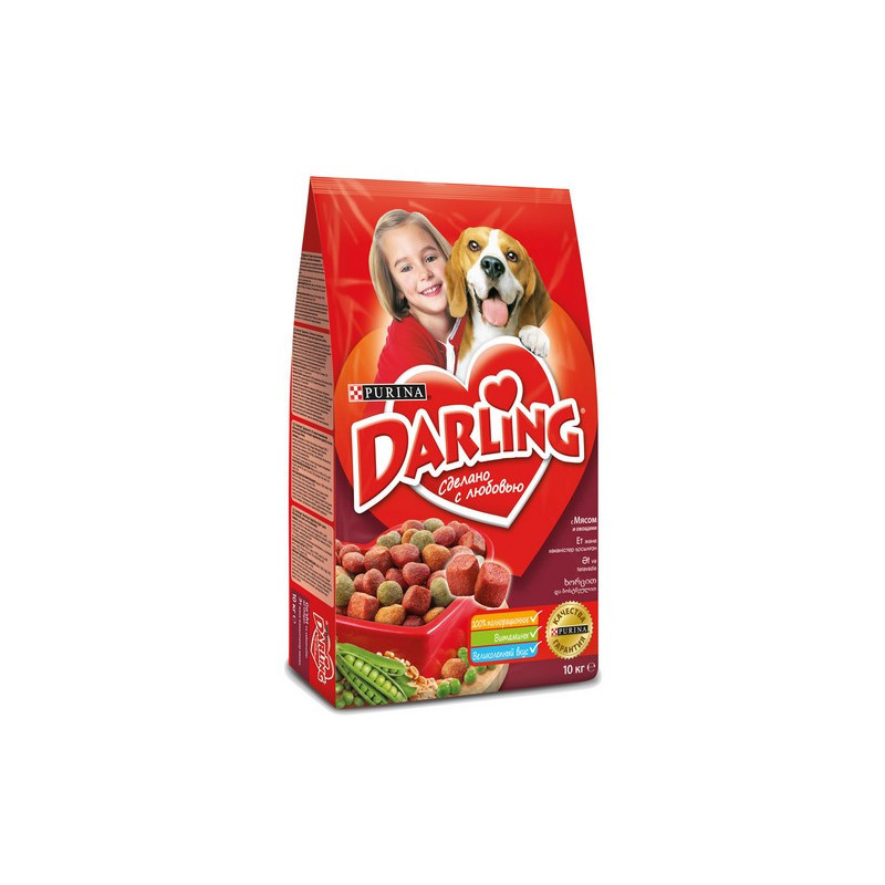 Sausas šunų ėdalas su mėsa ir darž. DARLING, 10 kg