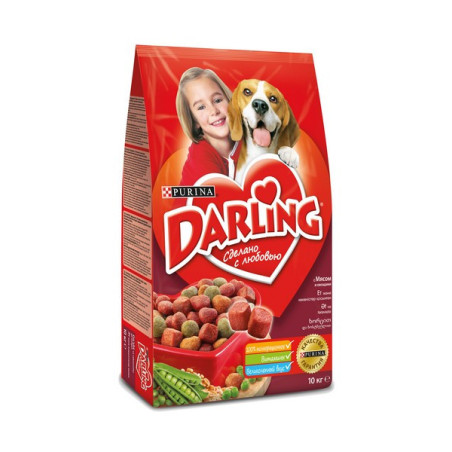 Sausas šunų ėdalas su mėsa ir darž. DARLING, 10 kg