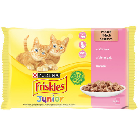 Kons. kačių ėdalas kačiukams su padažu FRISKIES, 4 x 85 g