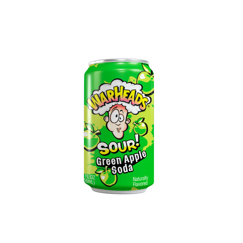 Gaivusis gėrimas WARHEADS, žaliųjų obuolių sk. gaz.330 ml