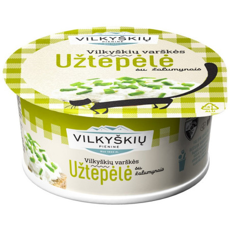 Varškės užtepėlė su žalumynais, VILKYŠKIŲ, 18 %, 150 g