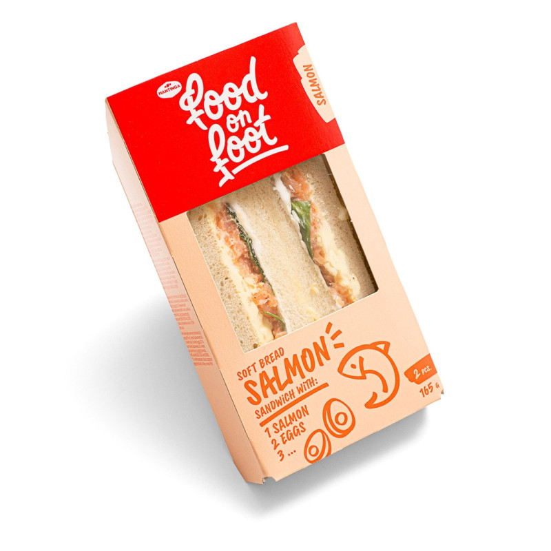 Trikampis sumuštinis su lašiša ir kiaušiniais SOFT BREAD, 165 g