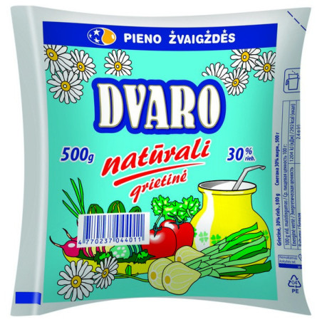 Grietinė DVARO, 30% rieb., maiš., 500 g