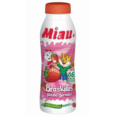 Pieno gėrimas MIAU, braškinis, pl. but., 2,3% rieb., 450ml