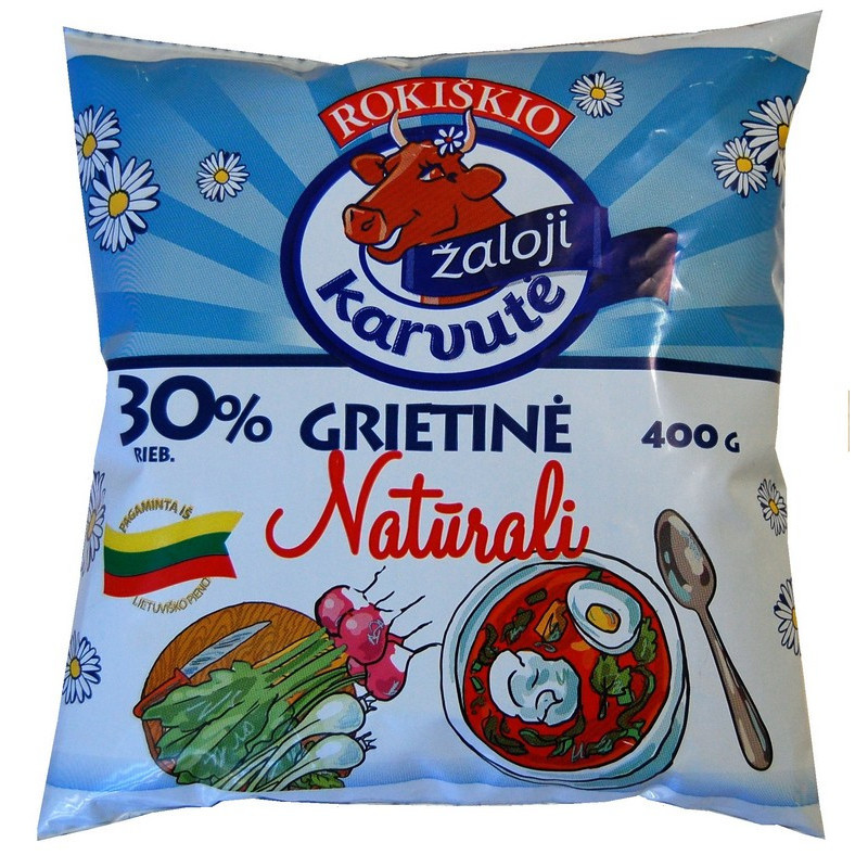 Grietinė ŽALOJI KARVUTĖ, 30% rieb., 400 g