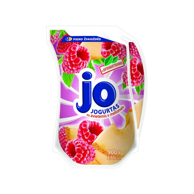 Jogurtas JO, 2,5% rieb., su aviet. ir mel., ąsot., 900 g