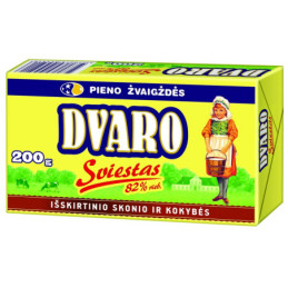 Saldžios grietinėlės sviestas DVARO, 82% rieb., 200 g