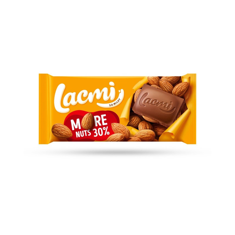 Pieninis šokoladas LACMI su sveikais migdolais, 90 g