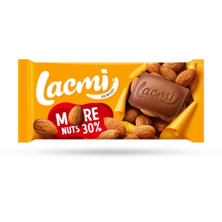 Pieninis šokoladas LACMI su sveikais migdolais, 90 g