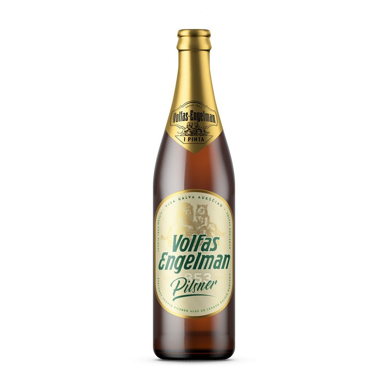 Alus VOLFAS ENGELMAN PILSNER, šviesus, 4,7 %, 568 ml