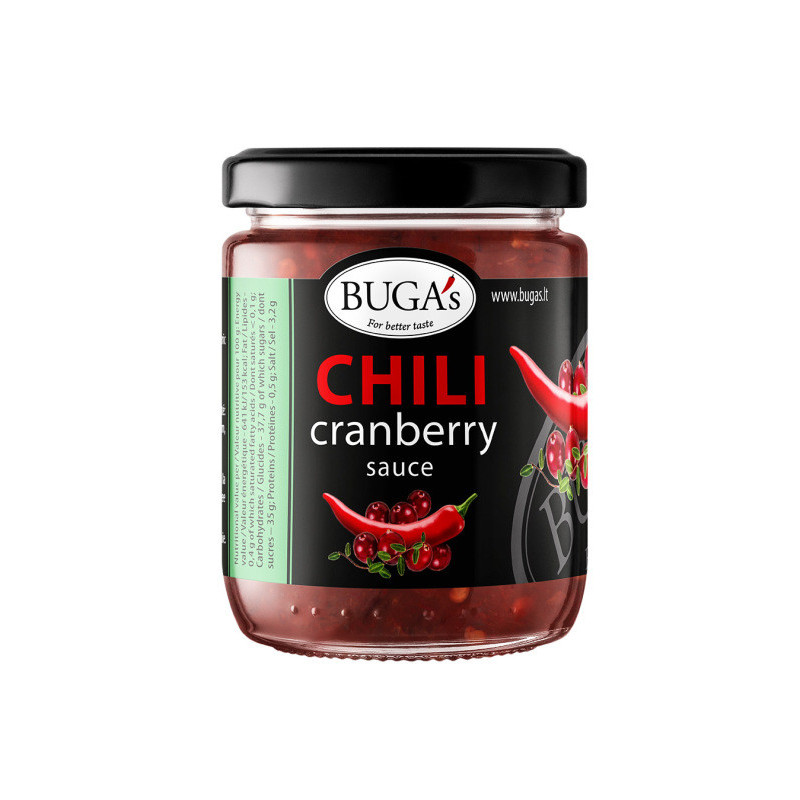 Aitriųjų paprikų - spanguolių padažas BUGA's, 170 g