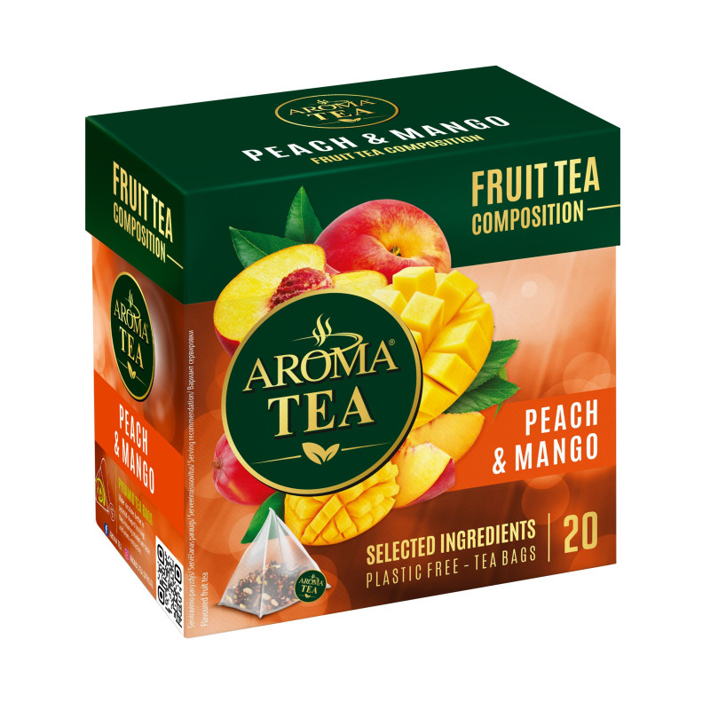 Vaisinė arbata AROMA TEA persikų ir mangų sk., 40 g