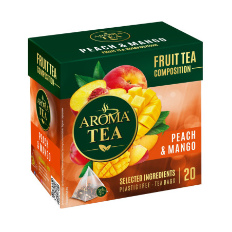 Vaisinė arbata AROMA TEA persikų ir mangų sk., 40 g
