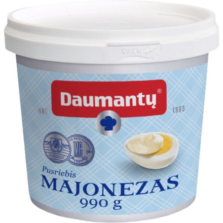 Majonezas DAUMANTŲ KLASIKINIS, pusriebis, 34 % rieb., 990 g