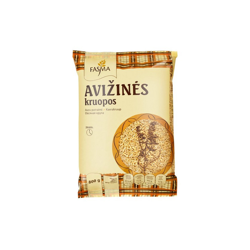 Avižinės kruopos FASMA, 0.8 kg