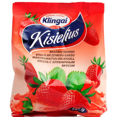 Braškių kisielius KLINGAI, 250 g