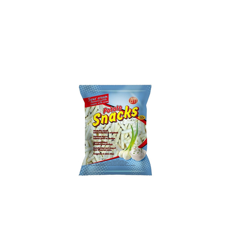 Bulvių traškučiai ZM SNACKS grietin. sk. su svogūnais, 50 g