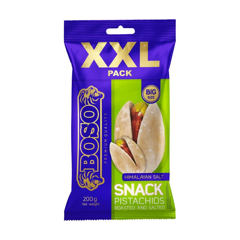 Skrudintos ir sūdytos pistacijos BOSO SNACK XXL, 200g