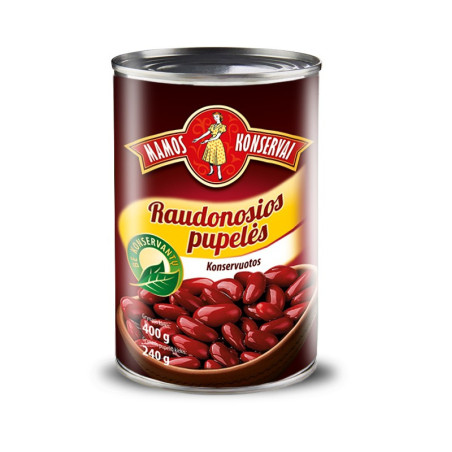 Raudonosios pupelės konservuotos MAMOS KONSERVAI, 400 g