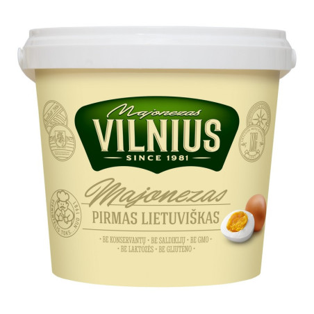 Majonezas VILNIUS, PIRMAS LIETUVIŠKAS, 35% rieb., 1 l