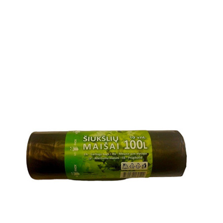 Šiukšlių maišai LDPE, 100 l, 10vnt.