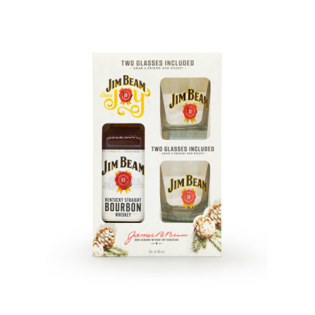 Viskis JIM BEAM WHITE, su 2 stikl., 40 %, 700 ml