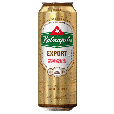 Alus KALNAPILIS EXPORT, 4%, 568 ml