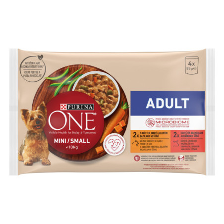 Konserv. šunų ėdalas vištienos sk. ONE MINI ADULT, 4x85g