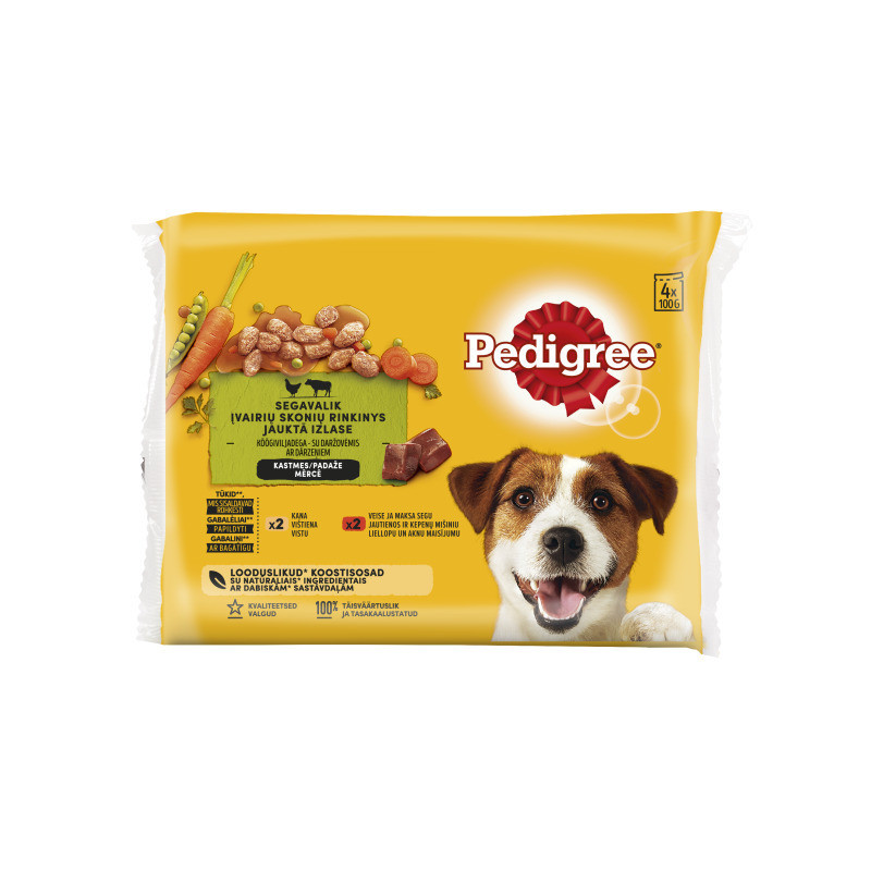 Guliašų rinkinys PEDIGREE suaug. šunims, 4x100 g