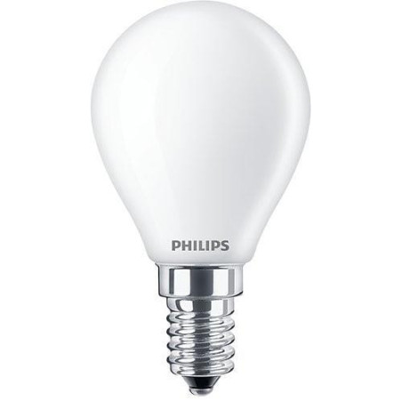 LED lemputė Philips P45, 4.3W, E14, 2700K, 470lm, matinė
