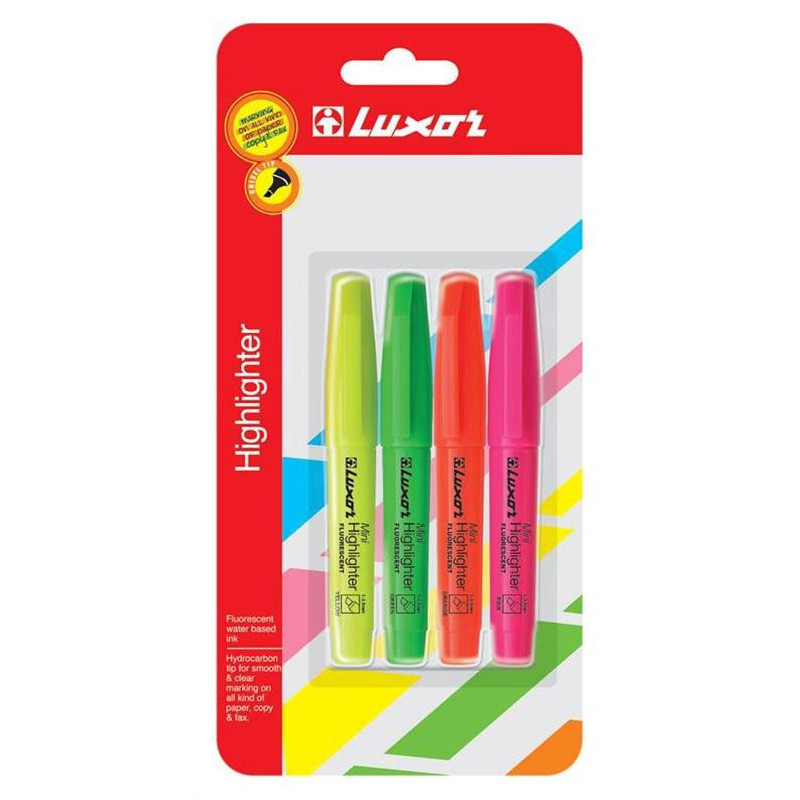 Teksto žymekliai Luxor Mini, 4 vnt