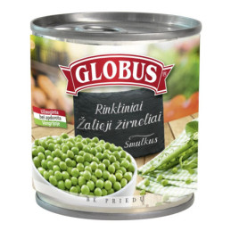 Smulkūs žalieji žirneliai GLOBUS, 400 g