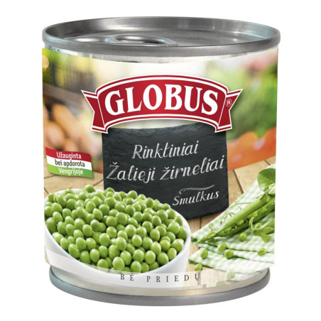 Smulkūs žalieji žirneliai GLOBUS, 400 g