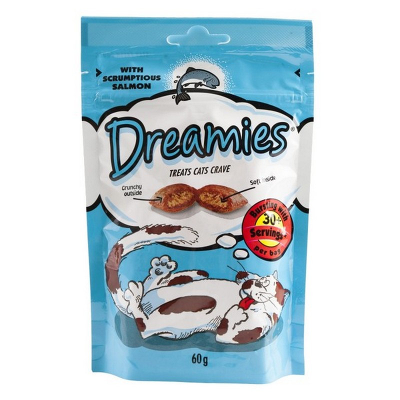 Skanėstas katėms su lašiš. DREAMIES C&T, 60 g