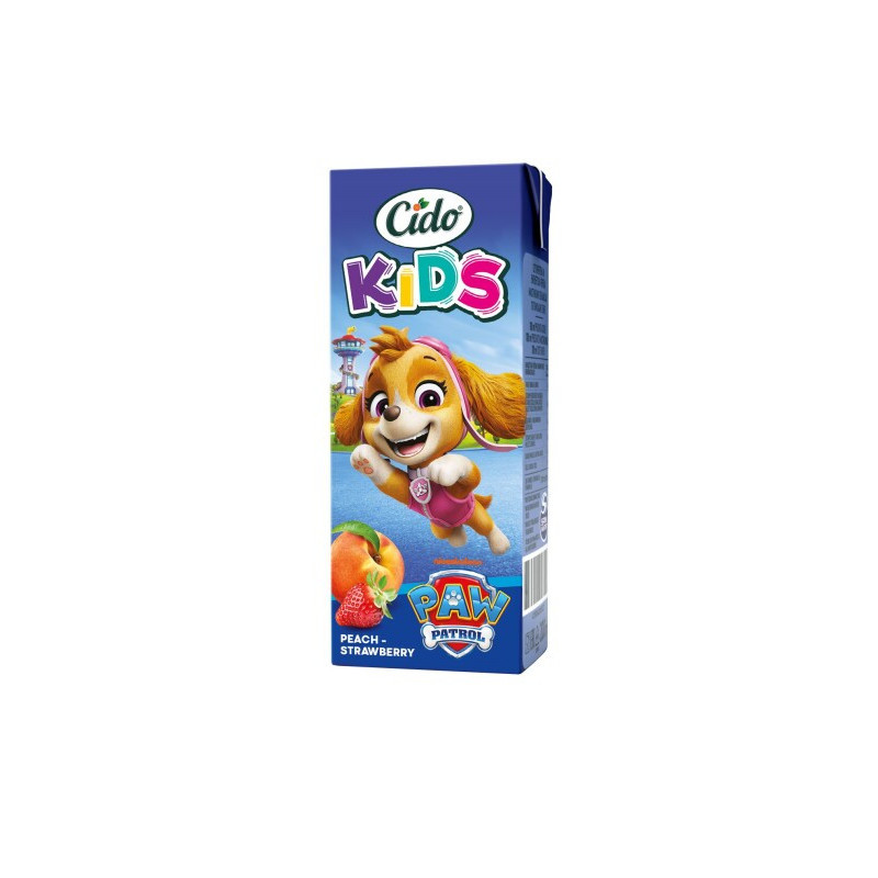 Sulčių gėrimas CIDO KIDS PATROL, persikų,braškių sk., 200 ml