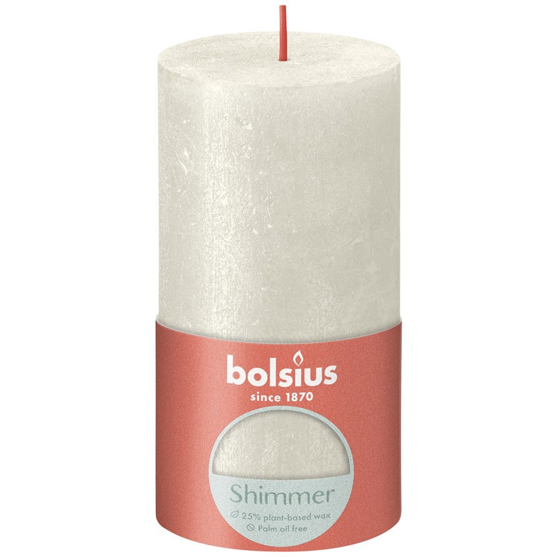 Žvakė BOLSIUS SHIMMER IVORY, 85 h Žvakė BOLSIUS SHIMMER IVORY, 85 h