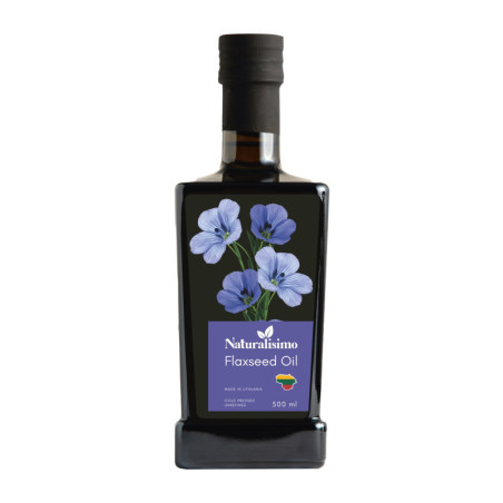 Šalto spaudimo linų sėmenų aliejus NATURALISIMO, 500 ml