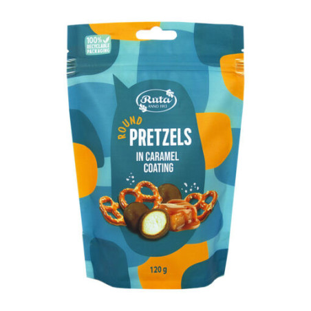 Rutuliukai "Pretzels" su karameliniu glaistu, 120 gr