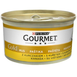 Konservuotas kačių ėdalas su vištiena GOURMET GOLD, 85 g