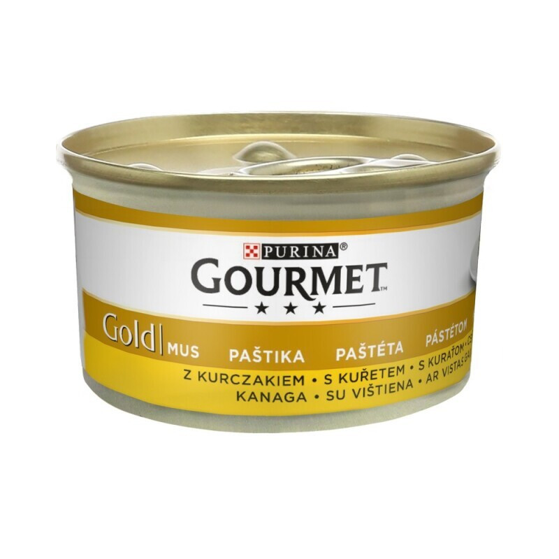 Konservuotas kačių ėdalas su vištiena GOURMET GOLD, 85 g