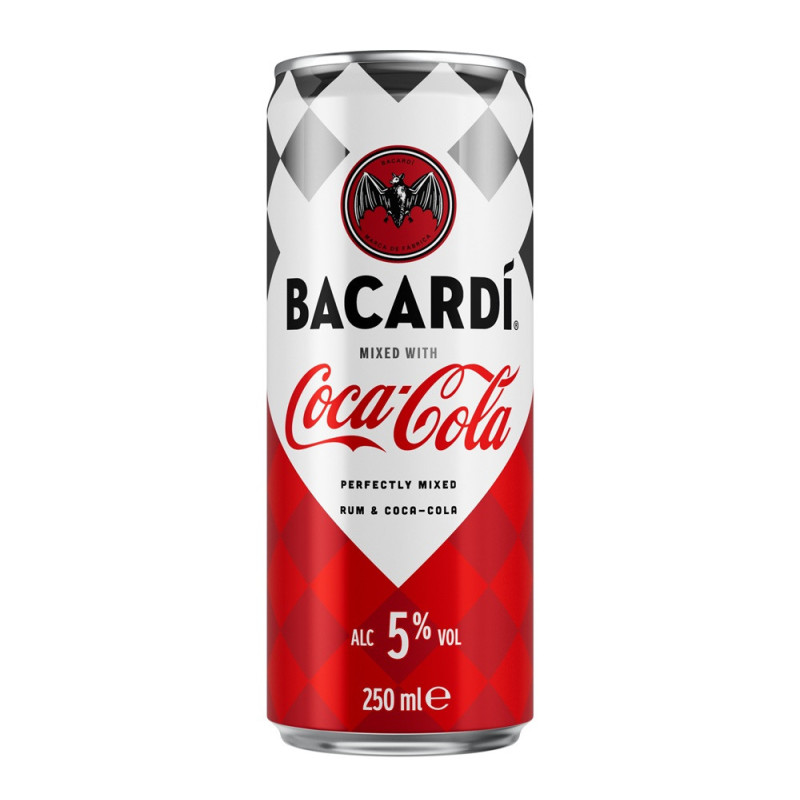 Alk. kokteilis BACARDI ir COCA-COLA,be kofein.skard.5%, 250 ml