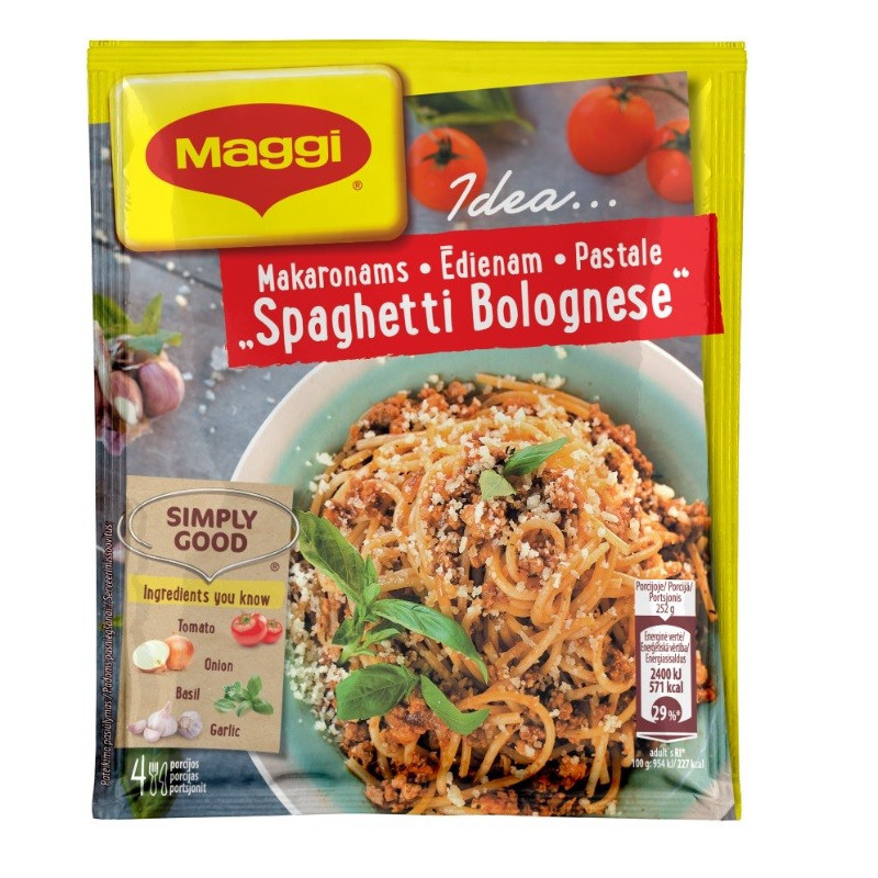 Ruošinys makaronams MAGGI IDEA SPAGHETTI BOLOGNESE, 44 g