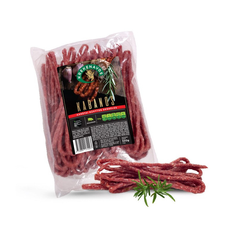 Karštai rūkytos dešrelės KREKENAVOS KABANOSY, I r., 500 g