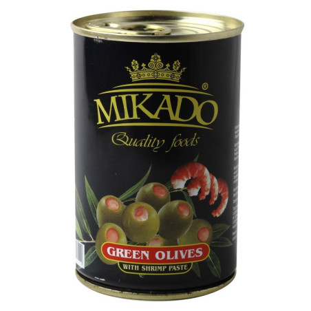 Žaliosios alyvuogės MIKADO, su krevečiu įdaru, 300 g
