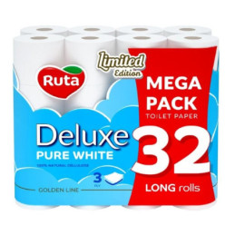 RUTA tualetinis popierius Pure White Deluxe 3 sl., 32 vnt