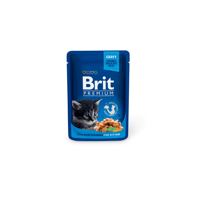 Konserv. kačių ėdalas BRIT PREMIUM su vištiena, 100 g
