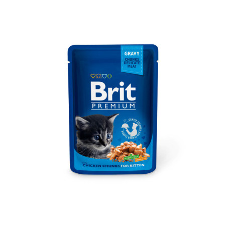 Konserv. kačių ėdalas BRIT PREMIUM su vištiena, 100 g
