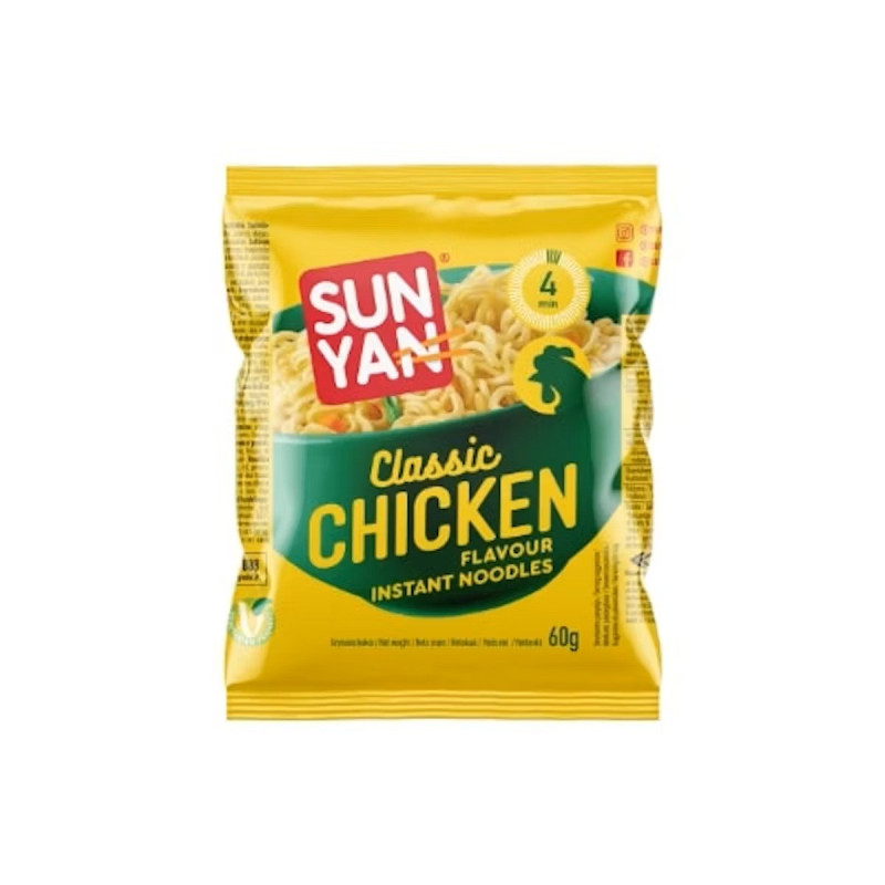 Gr. paruoš. makaronai SUN YAN su vištienos sk. sult., 60 g