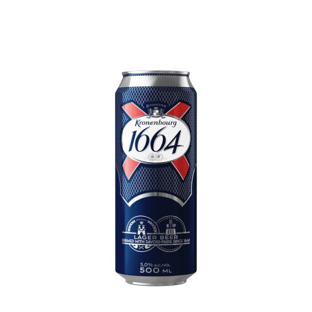 Alus KRONENBOURG 1664, 5%, skard., 500 ml